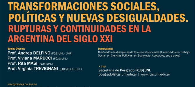 Seminario «Transformaciones sociales, políticas y nuevas desigualdades»