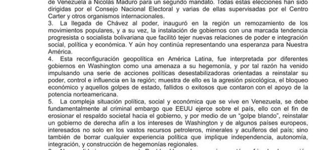 Declaración de los TS latinoamericanos sobre la situación en Venezuela