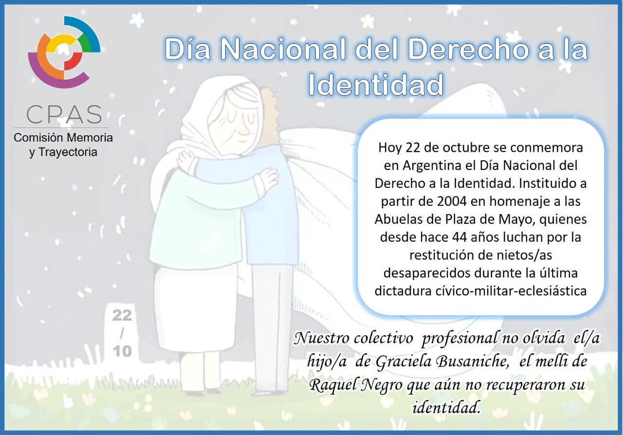 22 de octubre: Día Nacional del Derecho a la Identidad