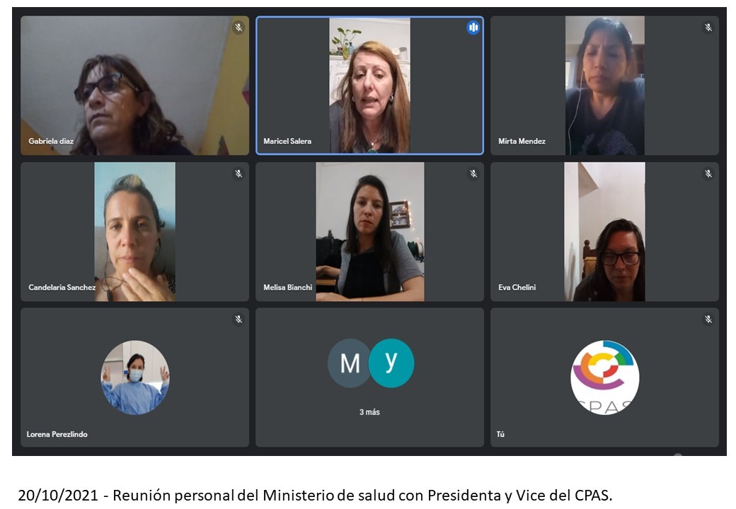 Reunión virtual del CPAS con colegues del Ministerio de Salud