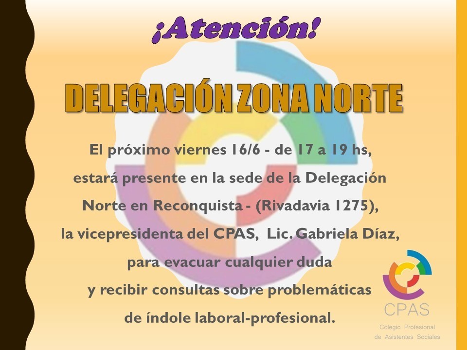 La Vicepresidenta del CPAS estará en Reconquista el viernes 16 de junio