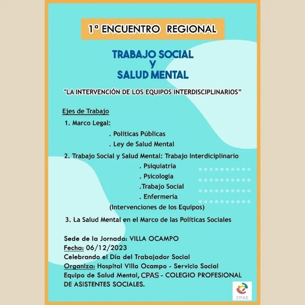 1º Encuentro Regional: Trabajo Social y Salud Mental